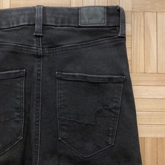 American Eagle Curvy Highest Rise Black Denim Skinny Jeans Jegging - Picture 4 of 5